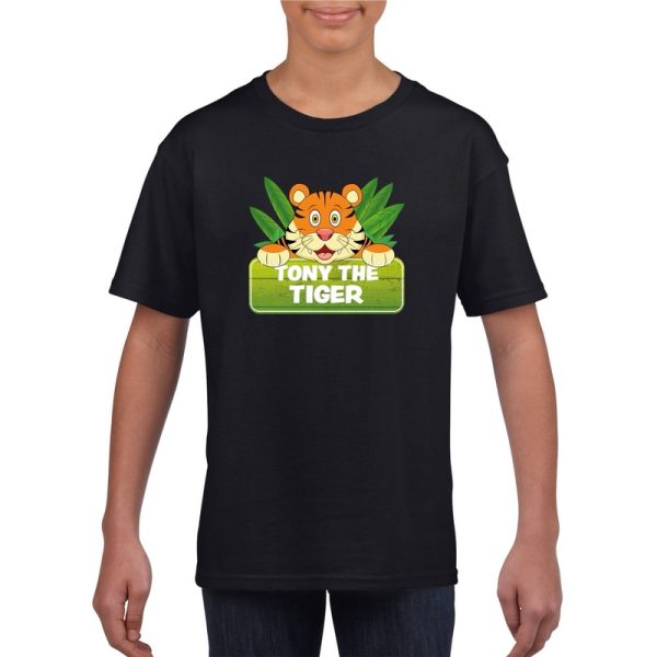 Tijger dieren t-shirt zwart voor kinderen