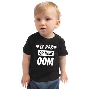 Ik pas op mijn oom cadeau t-shirt zwart voor peuter / kinderen - jongen / meisje