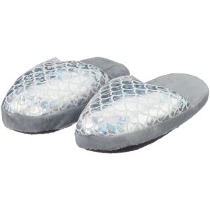 Instap pantoffels/sloffen zeemeerminnen zilver/wit voor kinderen