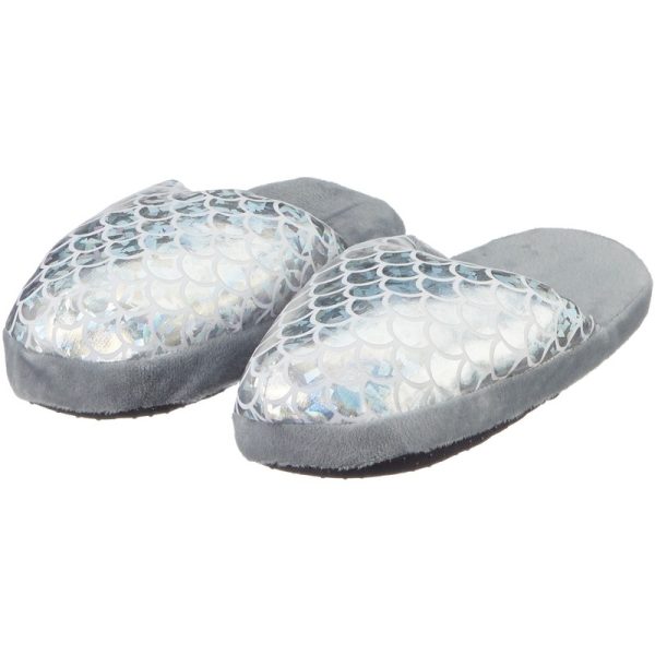 Instap pantoffels/sloffen zeemeerminnen zilver/wit voor kinderen