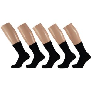 Set van 10x Paar sokken zwart voor kinderen, maat: 35-38