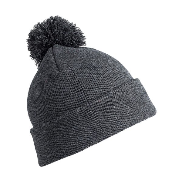 Trendy kinder wintermuts in het grijs met pom pom