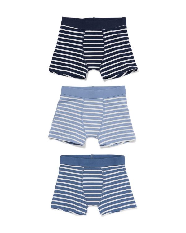 HEMA Kinder Boxers Stretch Katoen - 3 Stuks Blauw (blauw)