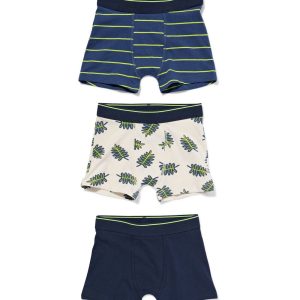 HEMA Kinder Boxers Stretch Katoen - 3 Stuks Blauw (blauw)