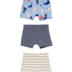 HEMA Kinderboxers Katoen Stretch Honden - 3 Stuks Lichtblauw (lichtblauw)