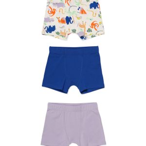 HEMA Kinderboxers Katoen Stretch Jungle - 3 Stuks Beige (beige)