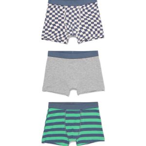 HEMA Kinderboxers Katoen/stretch - 3 Stuks Groen (groen)