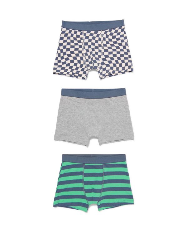 HEMA Kinderboxers Katoen/stretch - 3 Stuks Groen (groen)