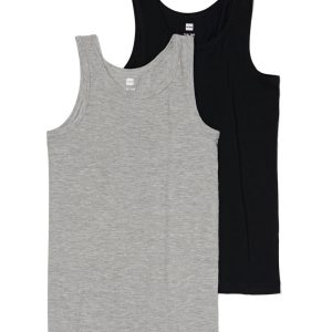 HEMA Kinder Hemden Basic Stretch Katoen - 2 Stuks Zwart (zwart)
