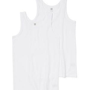 HEMA Kinder Hemden Basic Stretch Katoen - 2 Stuks Wit (wit)