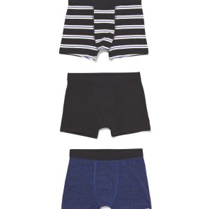 HEMA Kinderboxers Katoen/stretch - 3 Stuks Zwart (zwart)