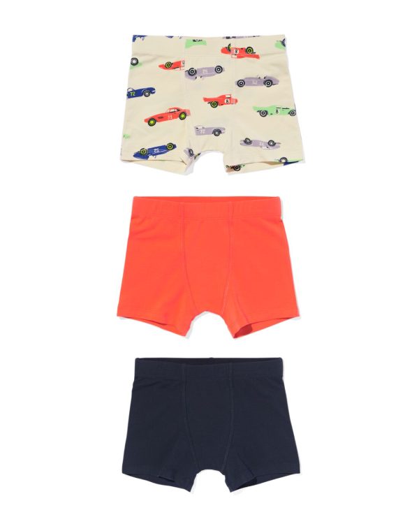 HEMA Kinderboxers Katoen Auto&apos;s - 3 Stuks Beige (beige)