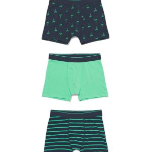 HEMA Kinderboxers Katoen/stretch - 3 Stuks Blauw (blauw)