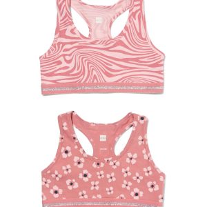 HEMA Kinder Croptops Stretch Katoen - 2 Stuks Oudroze (oudroze)