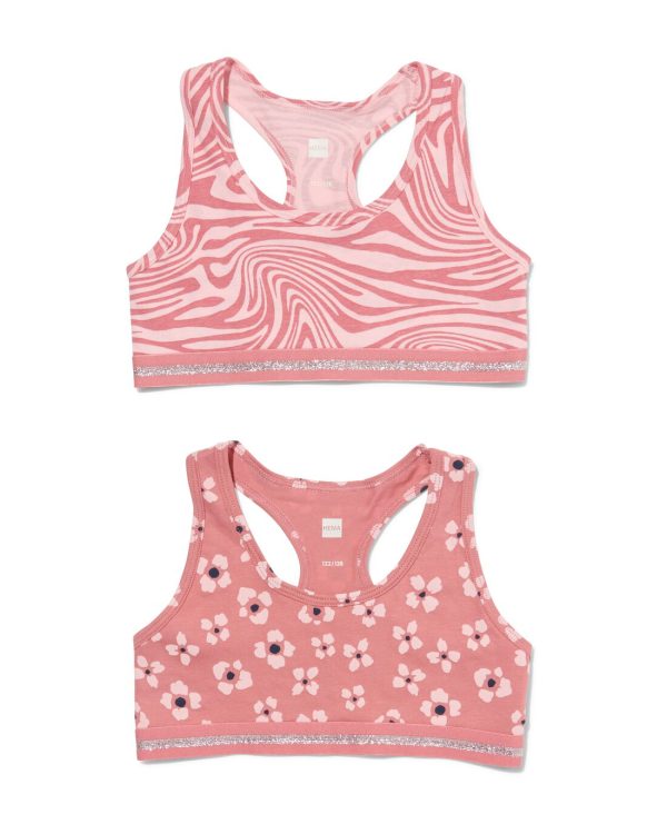 HEMA Kinder Croptops Stretch Katoen - 2 Stuks Oudroze (oudroze)