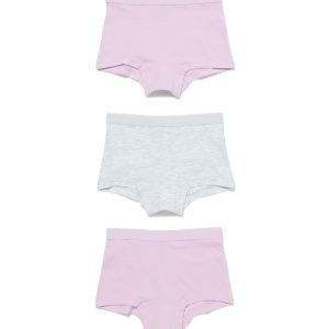 HEMA Kinderboxers Katoen/stretch - 3 Stuks Lila (lila)