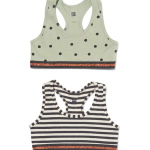 HEMA Kinder Croptops Stretch Katoen - 2 Stuks Lichtgroen (lichtgroen)