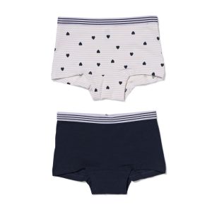 HEMA Kinderboxers Stretch Katoen - 2 Stuks Donkerblauw (donkerblauw)