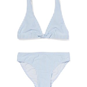 HEMA Kinder Bikini Met Strepen Lichtblauw (lichtblauw)