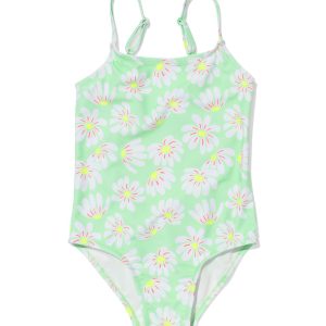 HEMA Kinder Badpak Met Bloemen Groen (groen)