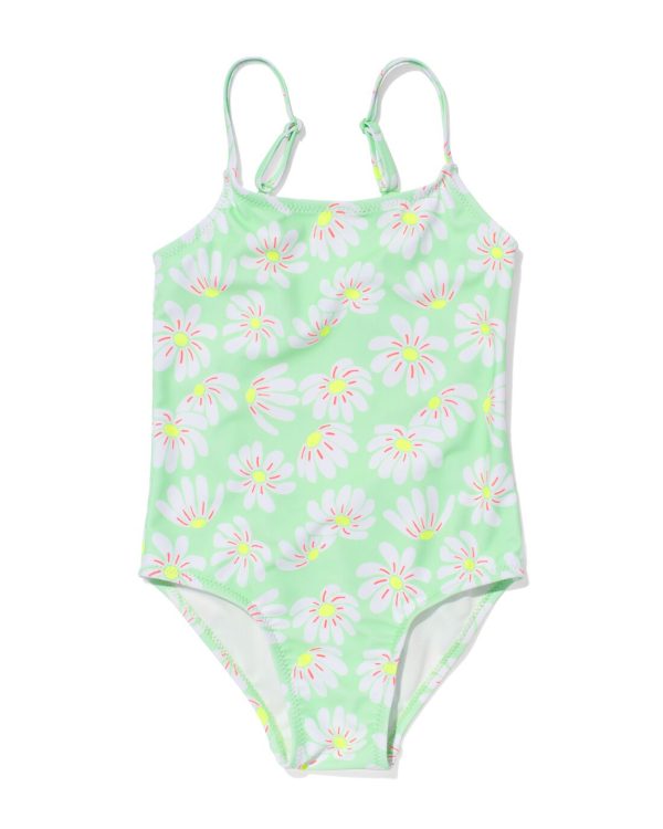 HEMA Kinder Badpak Met Bloemen Groen (groen)
