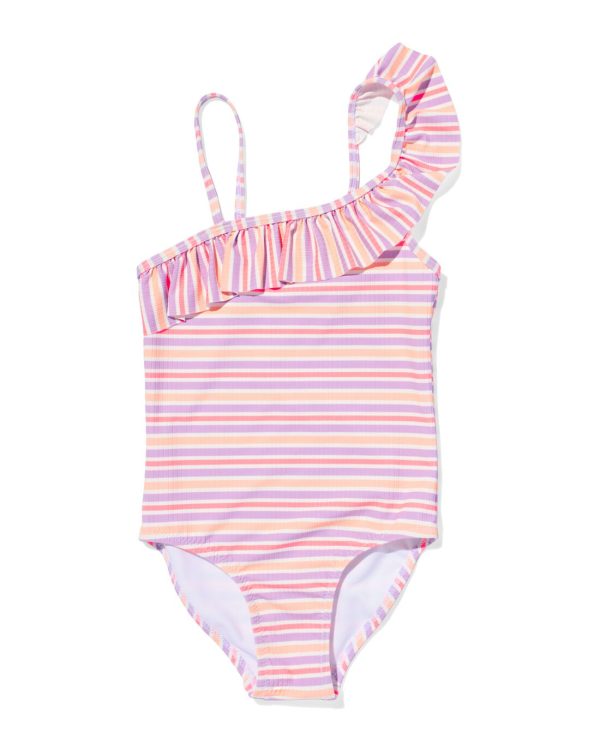 HEMA Kinder Badpak Asymmetrisch Met Strepen Multi (multi)