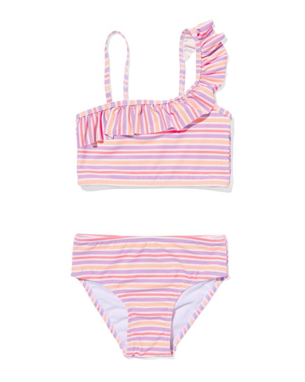 HEMA Kinder Bikini Asymmetrisch Met Strepen Multi (multi)