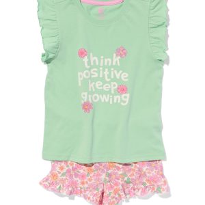 HEMA Kindershortama Katoen Stretch &apos;think Positive Keep Growing&apos; Groen (groen)