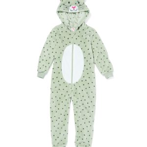 HEMA Kinder Onesie Kat Lichtgroen (lichtgroen)