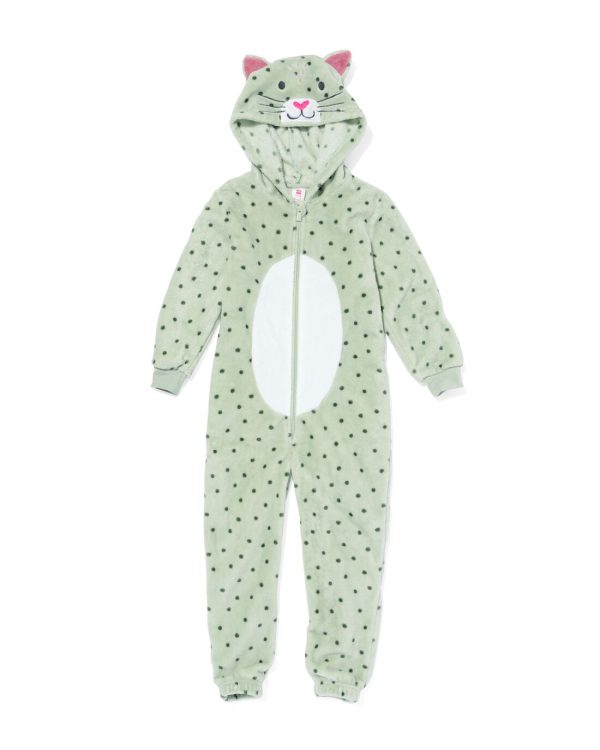 HEMA Kinder Onesie Kat Lichtgroen (lichtgroen)