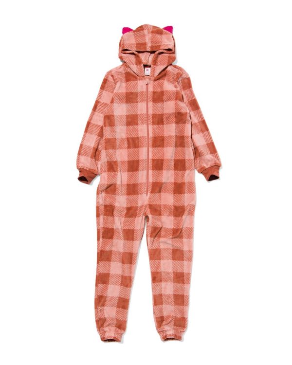 HEMA Kinder Onesie Met Ruiten Roze (roze)
