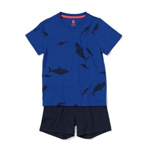 HEMA Kinder Shortama Zeedieren Felblauw (felblauw)