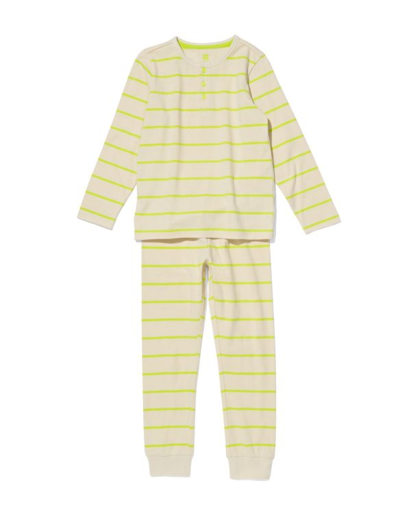 HEMA Kinder Pyjama Strepen Beige (beige)