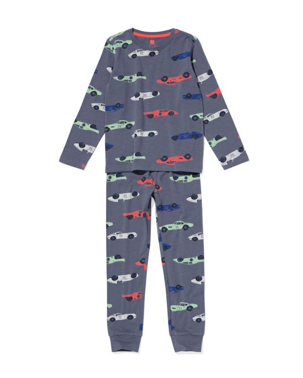 HEMA Kinder Pyjama Raceauto&apos;s Blauw (blauw)