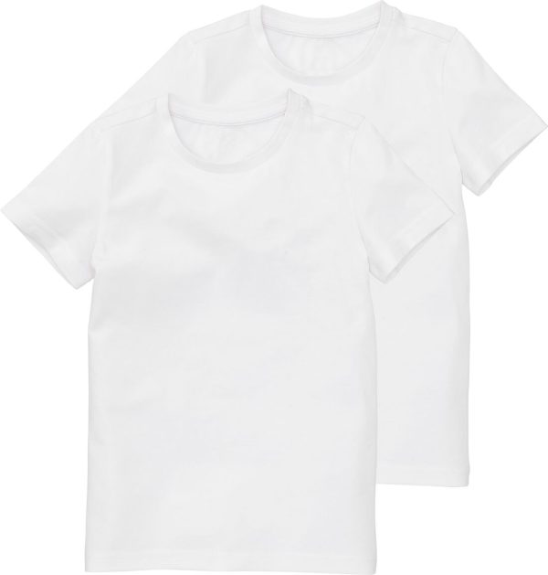 HEMA Kinder T-shirts Biologisch Katoen - 2 Stuks Wit (wit)