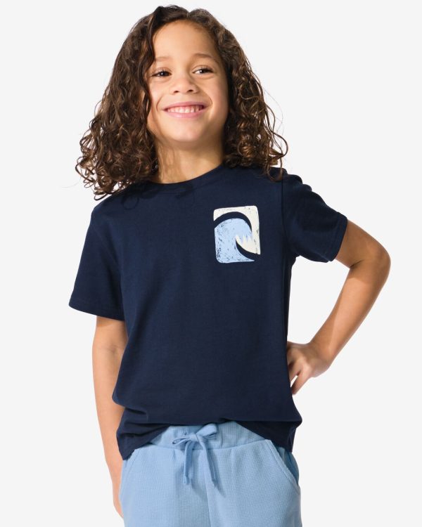 HEMA Kinder T-shirt Eiland - 2 Stuks Blauw (blauw)