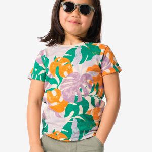 HEMA Kinder T-shirt Bladeren Beige (beige)