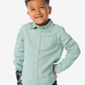 HEMA Kinder Overhemd Met Linnen Groen (groen)