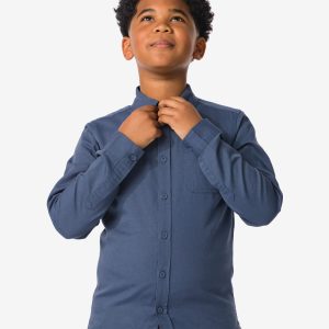 HEMA Kinder Overhemd Met Linnen Blauw (blauw)