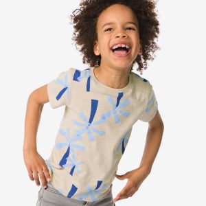 HEMA Kinder T-shirt Palmbomen Beige (beige)