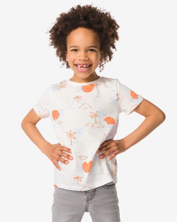 HEMA Kinder T-shirt Tropisch Eiland Wit (wit)