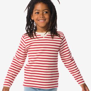 HEMA Kindershirt Structuur Strepen Rood (rood)