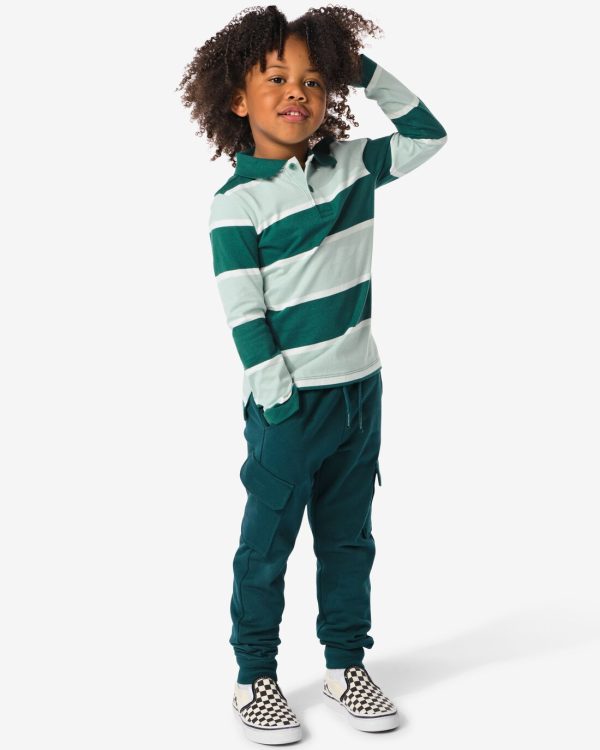HEMA Kinder Poloshirt Strepen Groen (groen)