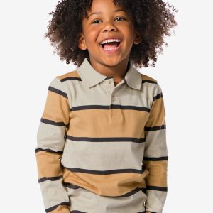HEMA Kinder Poloshirt Strepen Beige (beige)