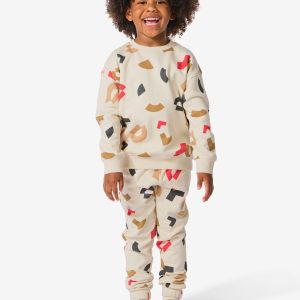 HEMA Kinder Kleding Sweatset Oversized Grafisch Gebroken Wit (gebroken wit)