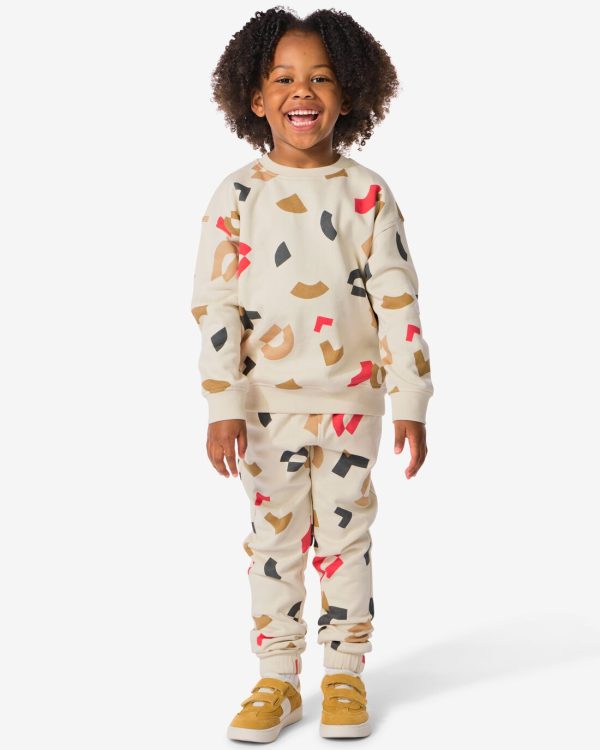 HEMA Kinder Kleding Sweatset Oversized Grafisch Gebroken Wit (gebroken wit)