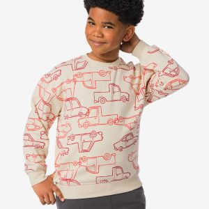 HEMA Kindersweater Oversized Grafisch Gebroken Wit (gebroken wit)