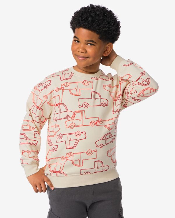HEMA Kindersweater Oversized Grafisch Gebroken Wit (gebroken wit)