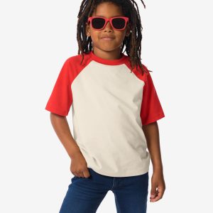 HEMA Kinder T-shirt Kleurblokken Gebroken Wit (gebroken wit)