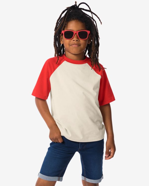 HEMA Kinder T-shirt Kleurblokken Gebroken Wit (gebroken wit)